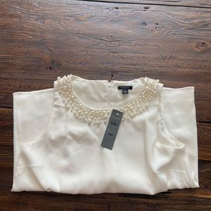 NWT Ann Taylor blouse with pearl neckline